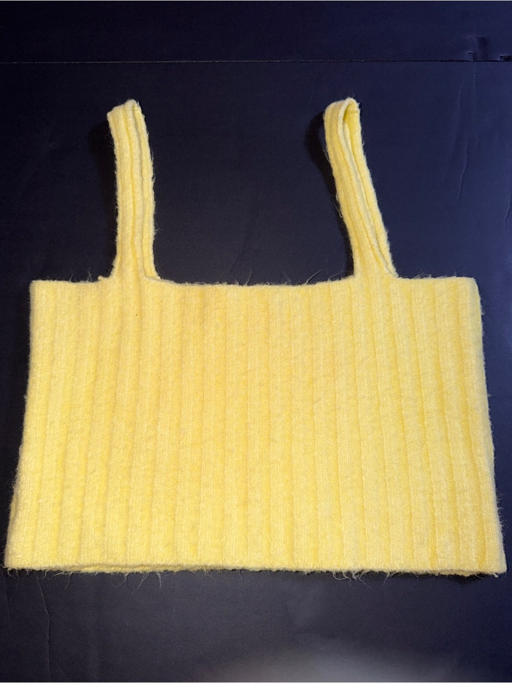 Hazel Moon Yellow Ribbed Knit Women's Top Medium